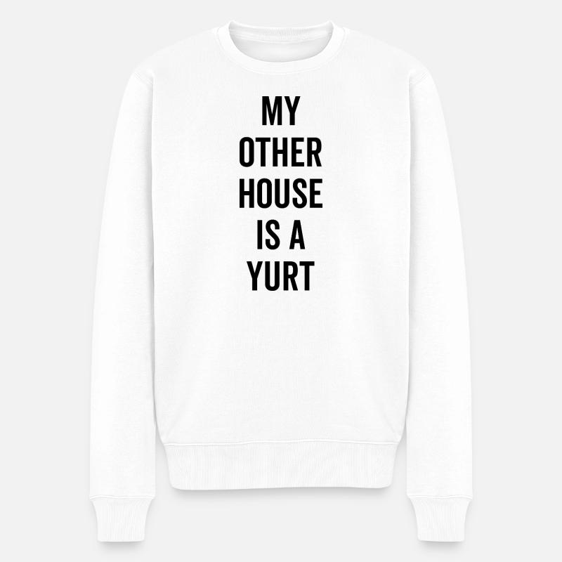 Mon autre maison est une yourte - Pull Premium bio Homme - blanc