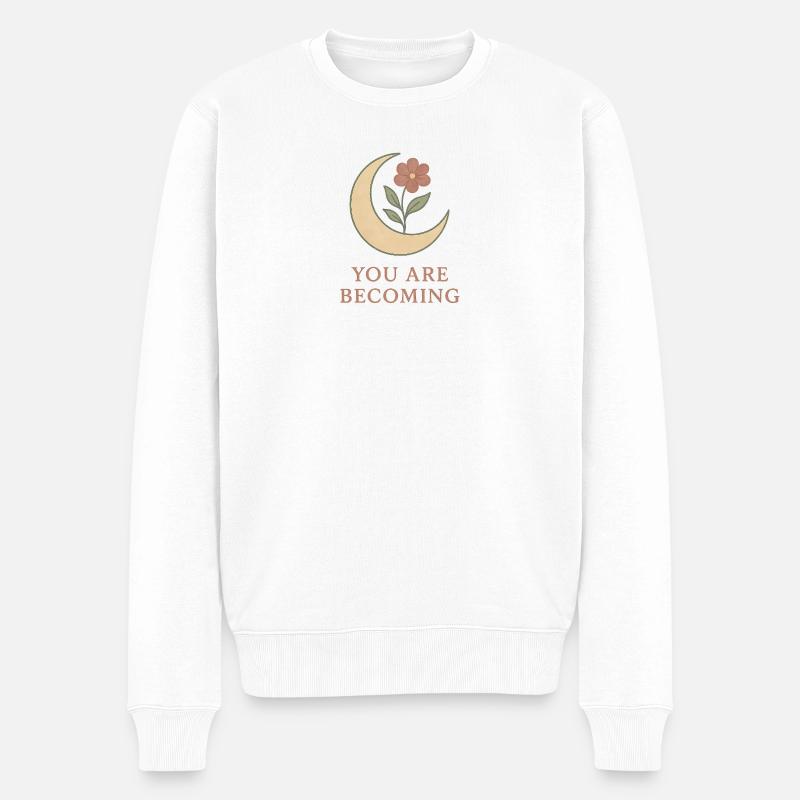 Mondblume You Are Becoming - Männer Premium Bio Pullover - Weiß