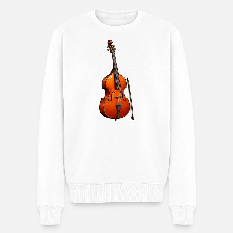 Geige in warmen Rottönen Muster - Männer Premium Bio Pullover - Weiß