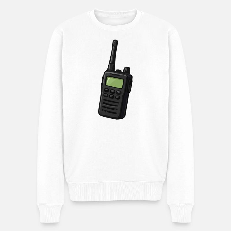 Retro Funkgerät Motiv - Männer Premium Bio Pullover - Weiß