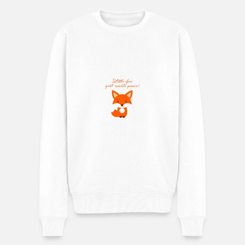 fuchs,friede, kleiner fuchs, illustration - Männer Premium Bio Pullover - Weiß