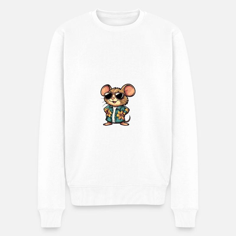Souris Bande Dessinée Vacances - Pull Premium bio Homme - blanc
