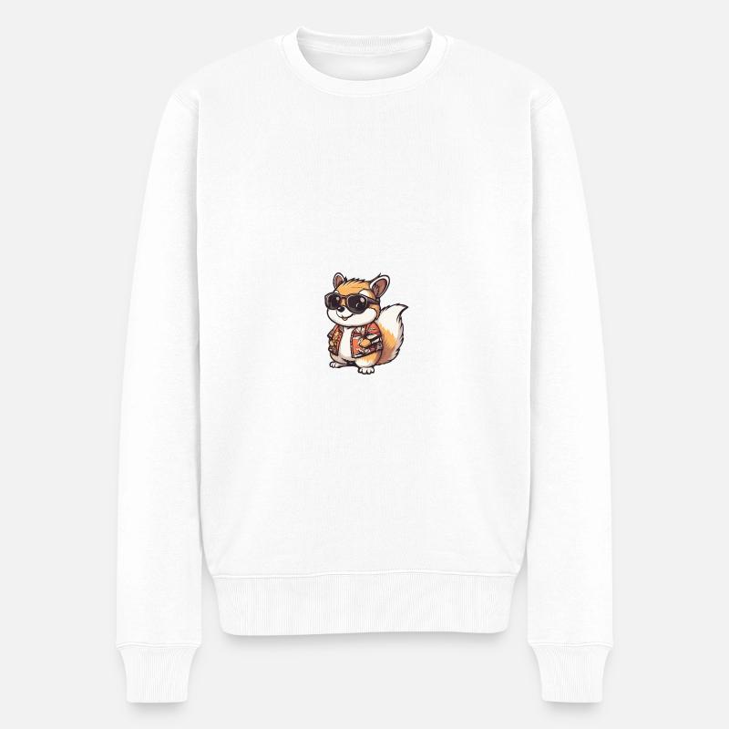 Squirrel Comic Holiday - Pull Premium bio Homme - blanc
