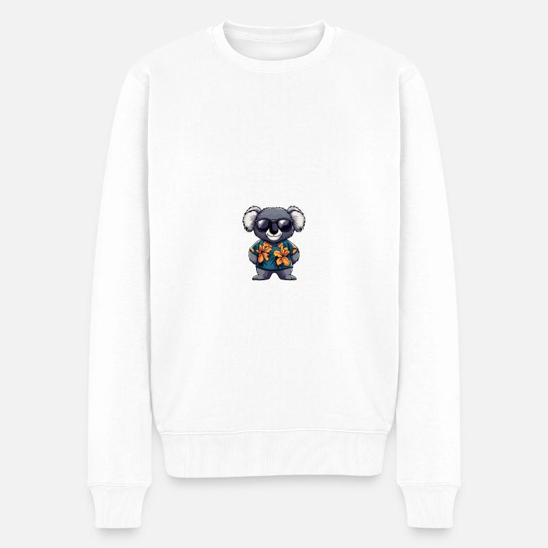 Koala Comic Urlaub - Männer Premium Bio Pullover - Weiß