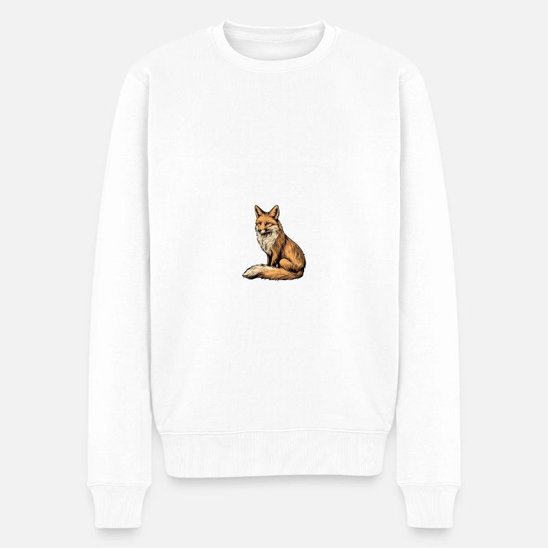 Fuchs - Männer Premium Bio Pullover - Weiß