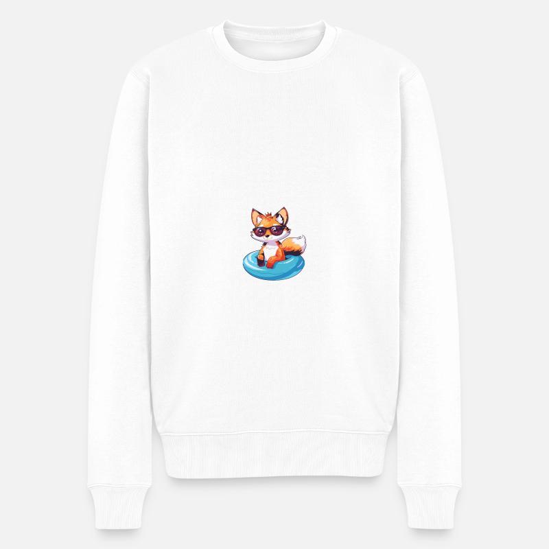 Fuchs Comic Cool - Männer Premium Bio Pullover - Weiß