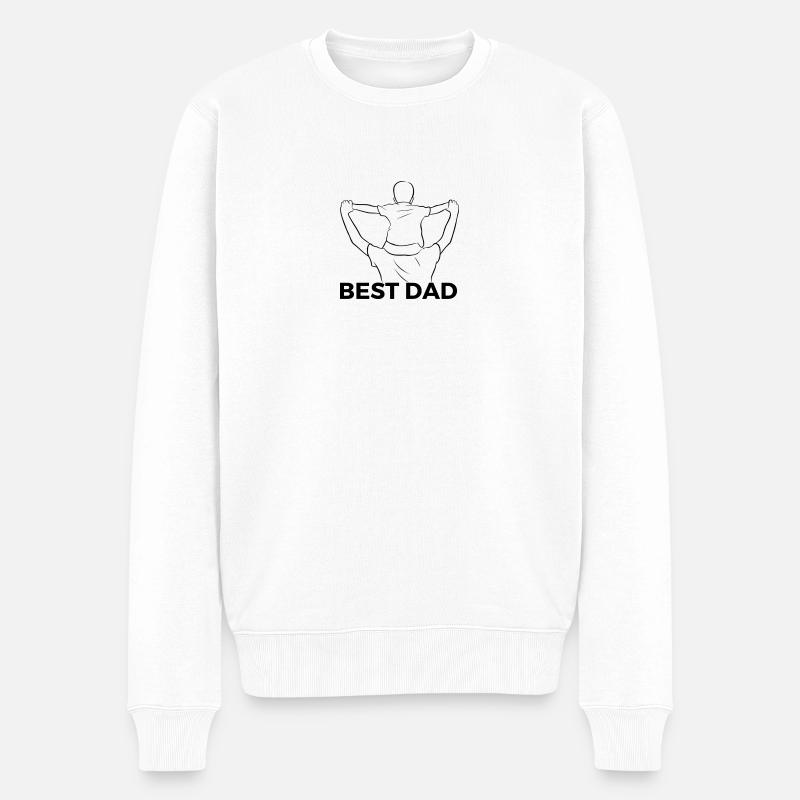 Best Dad - Männer Premium Bio Pullover - Weiß