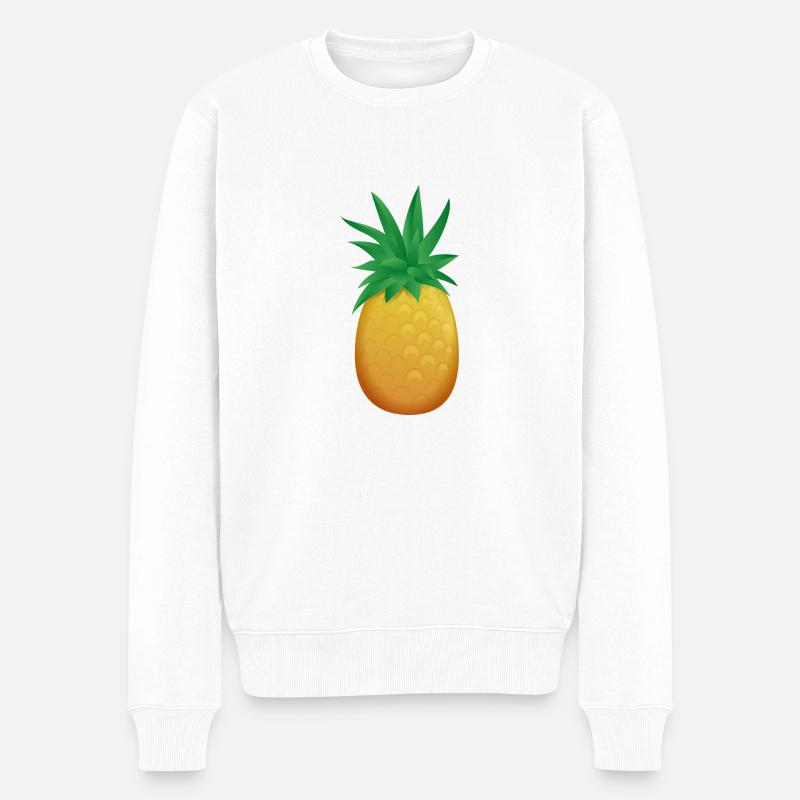 ananas frucht013 - Männer Premium Bio Pullover - Weiß