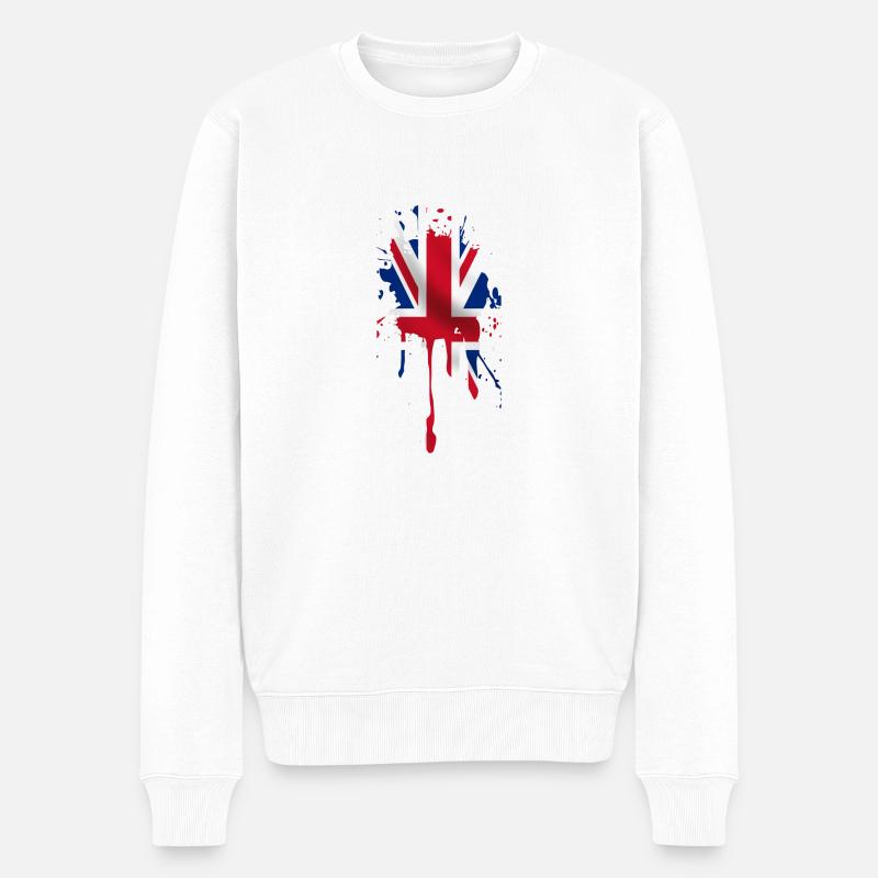 union jack - Men's Premium Organic Jumper - white