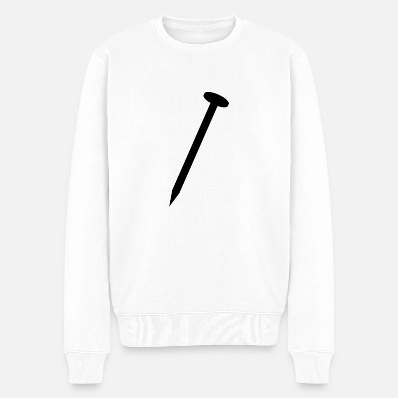 Nail - Männer Premium Bio Pullover - Weiß
