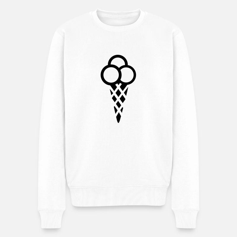 Eis - Männer Premium Bio Pullover - Weiß