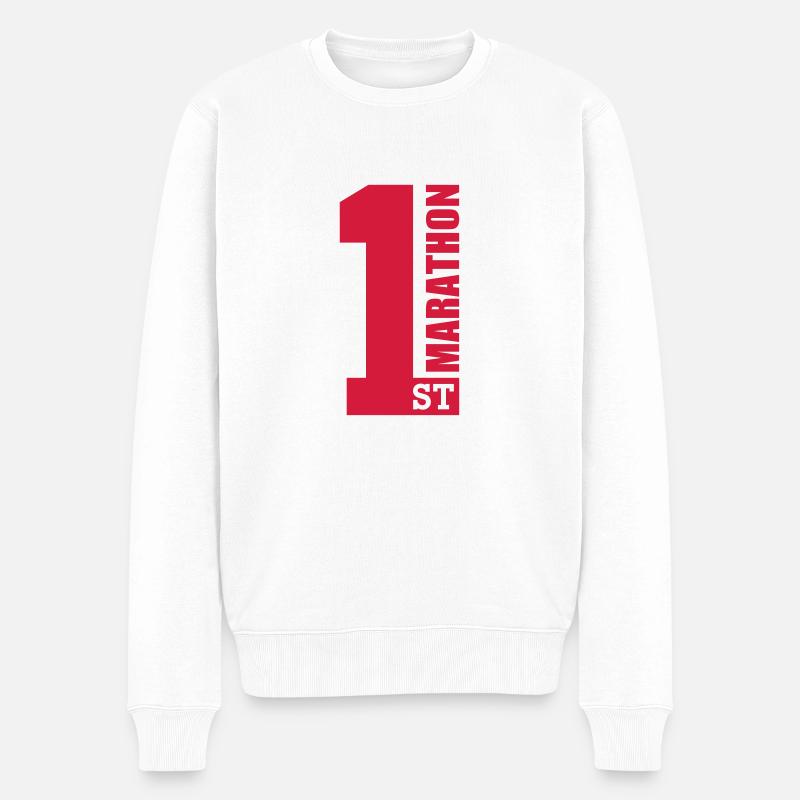 1st Marathon - Pull Premium bio Homme - blanc