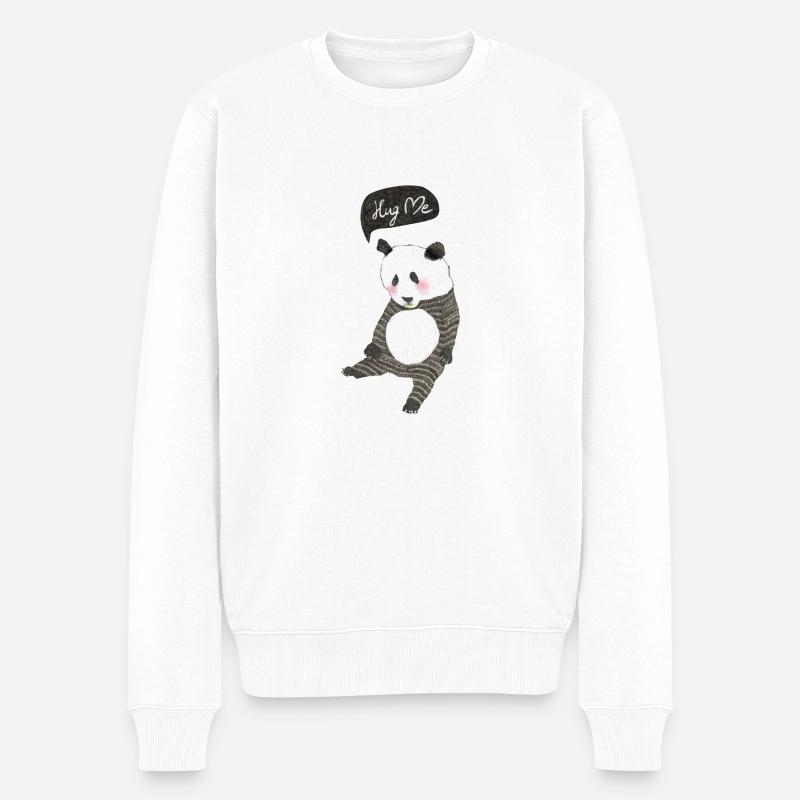 Hug Me - Männer Premium Bio Pullover - Weiß