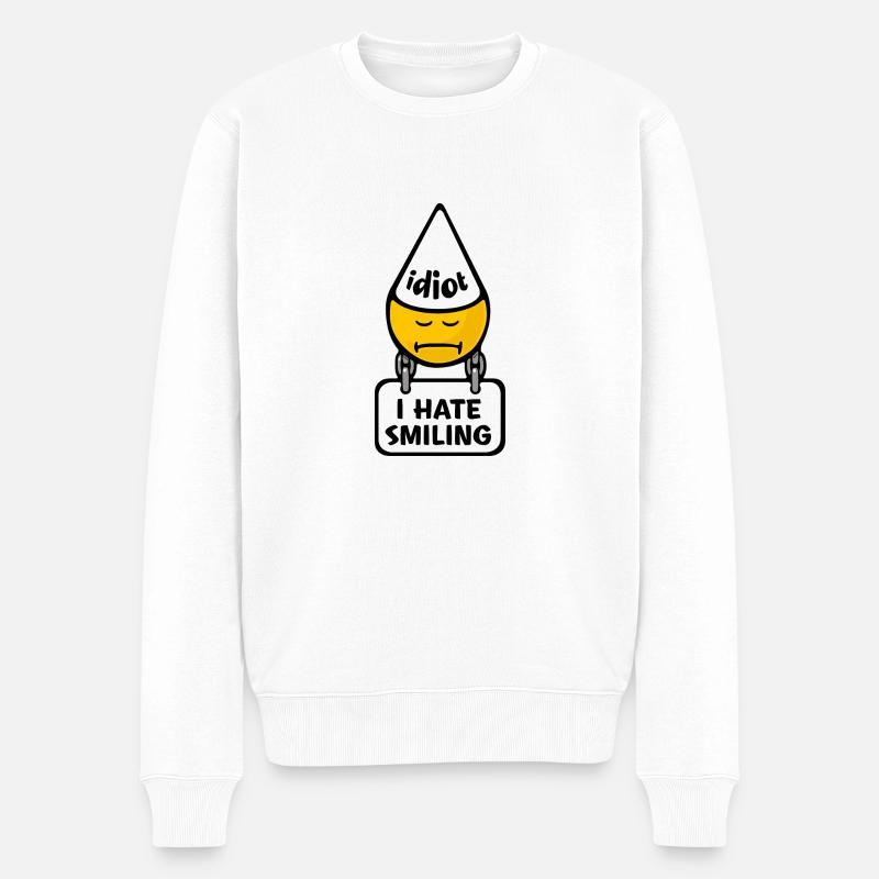 Smiley Shame Humiliation - Pull Premium bio Homme - blanc