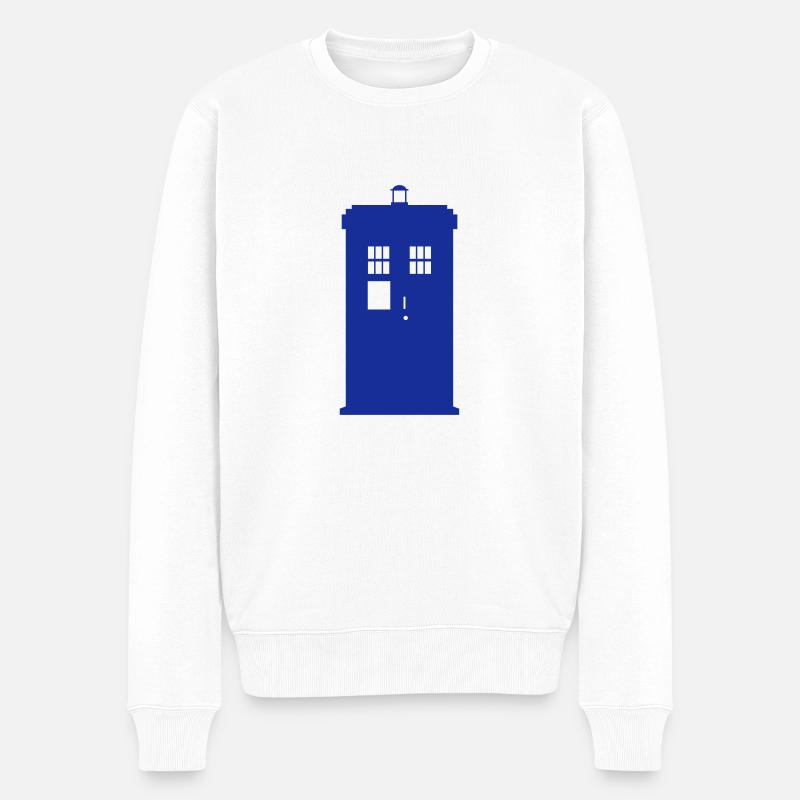 Police Box - Männer Premium Bio Pullover - Weiß