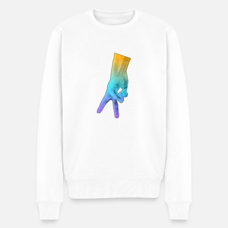 Koreanisch Symbol Hand K-pop - Männer Premium Bio Pullover - Weiß