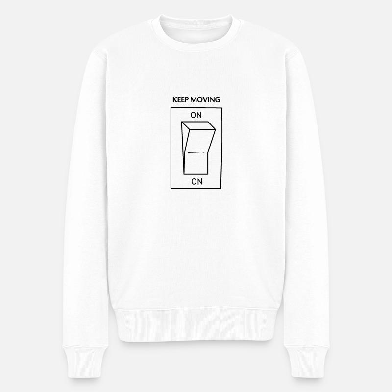 Mach weiter - Männer Premium Bio Pullover - Weiß