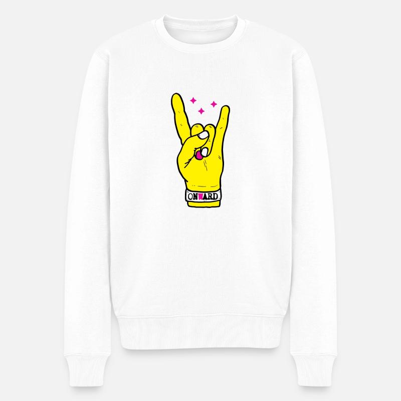 Let's go on - Punk Hand - Pull Premium bio Homme - blanc