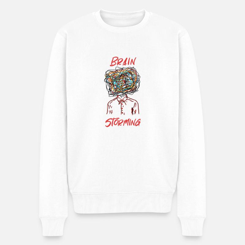 Brainstorming Handgezeichnete Grafiken - Männer Premium Bio Pullover - Weiß