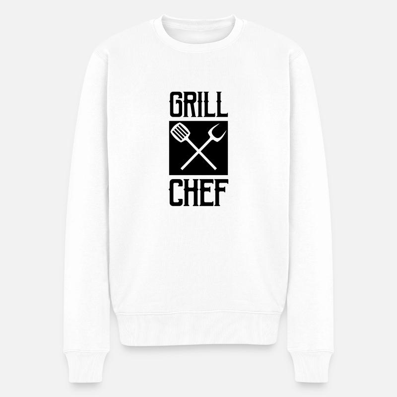 grill chef - Männer Premium Bio Pullover - Weiß