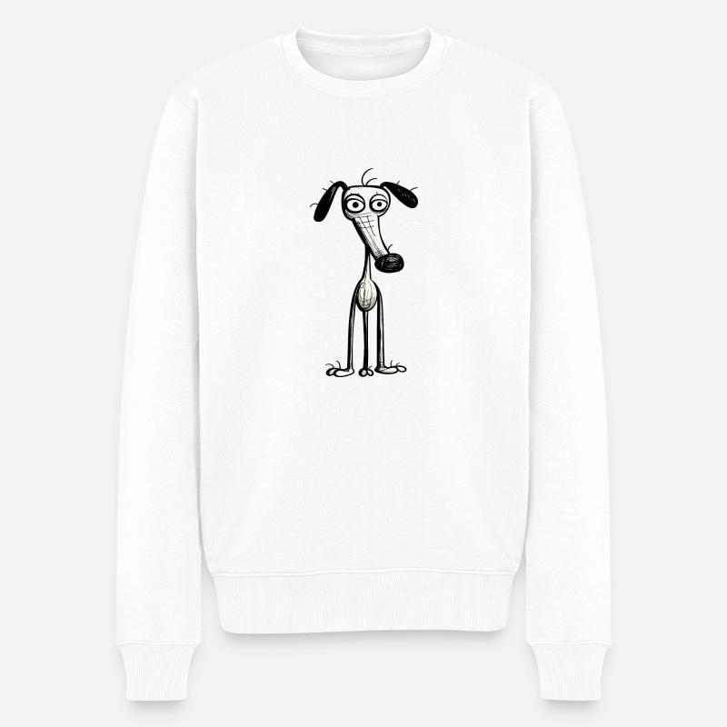 Hund - Männer Premium Bio Pullover - Weiß