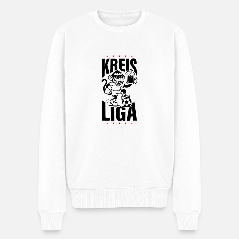 Bier Affe Kreisliga - Männer Premium Bio Pullover - Weiß
