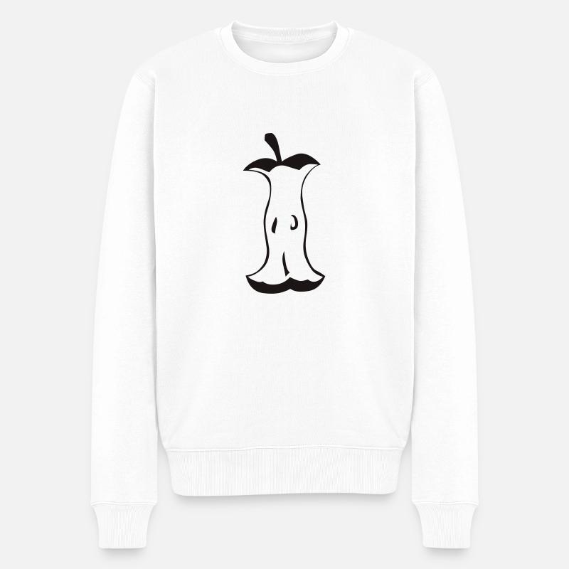 apfel - Männer Premium Bio Pullover - Weiß