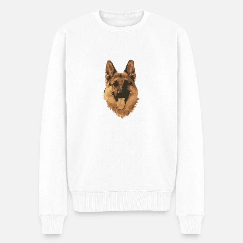 Hund - Männer Premium Bio Pullover - Weiß