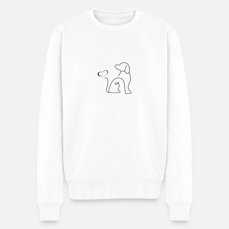 Hundeliebe - Männer Premium Bio Pullover - Weiß