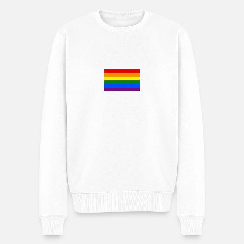 LGBT-Flagge - Männer Premium Bio Pullover - Weiß