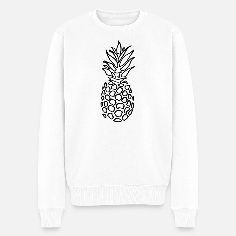 Ananas - Männer Premium Bio Pullover - Weiß