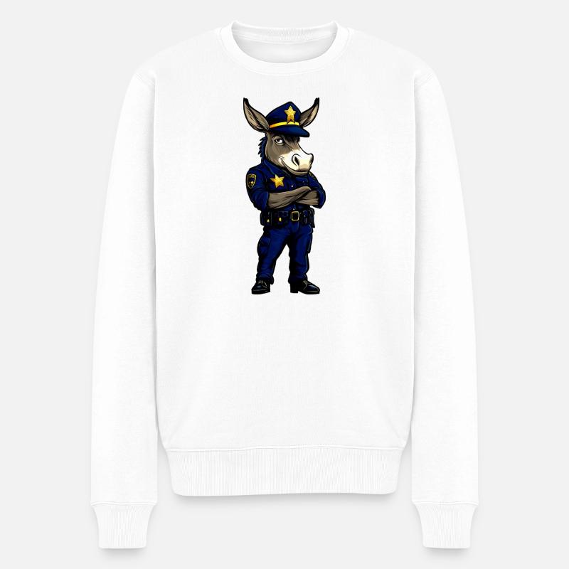 Âne policier - Pull Premium bio Homme - blanc