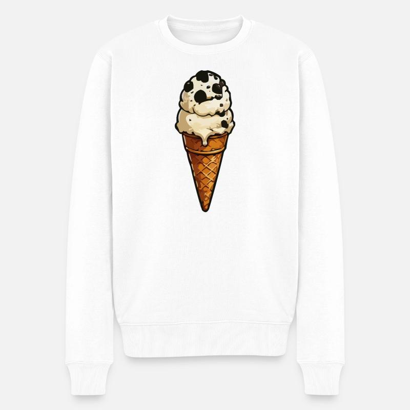 Keks-Eis Cartoon-Icon - Pull Premium bio Homme - blanc