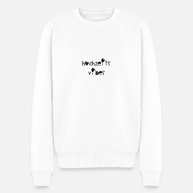 hochzeits vibes - Männer Premium Bio Pullover - Weiß