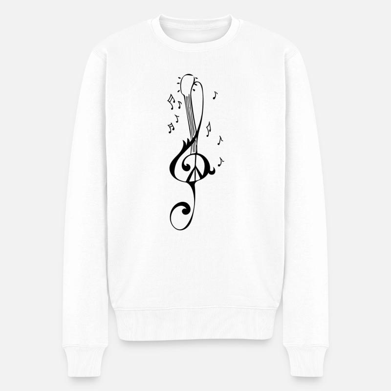 Musik - Männer Premium Bio Pullover - Weiß