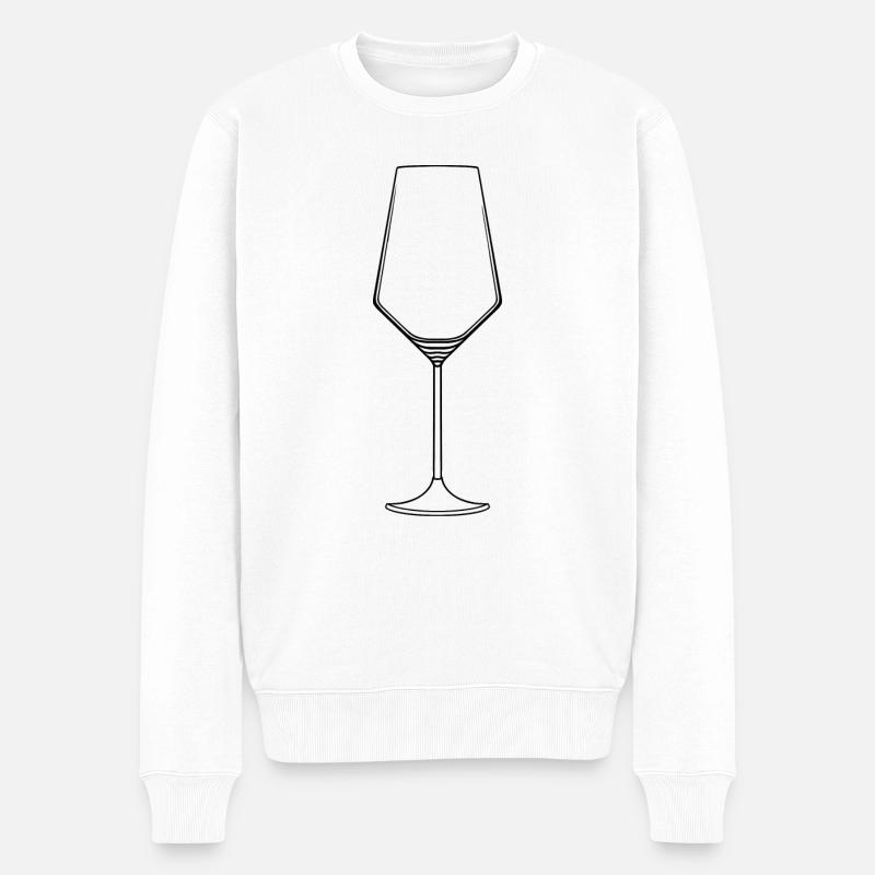 Weinglas - Männer Premium Bio Pullover - Weiß