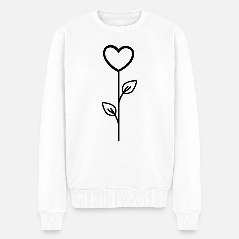 Fleur rose - Pull Premium bio Homme - blanc