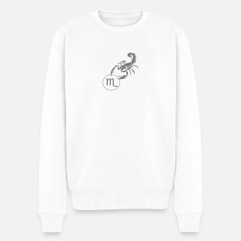 Sternzeichen Skorpion - Männer Premium Bio Pullover - Weiß