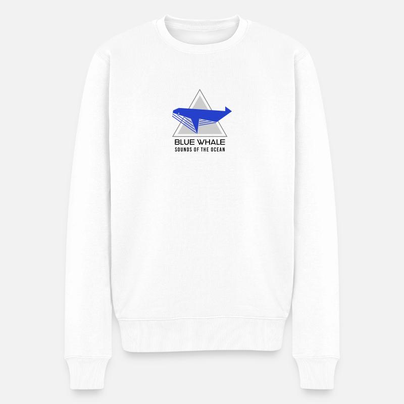 Blauwal -Klang des Ozeans - Männer Premium Bio Pullover - Weiß