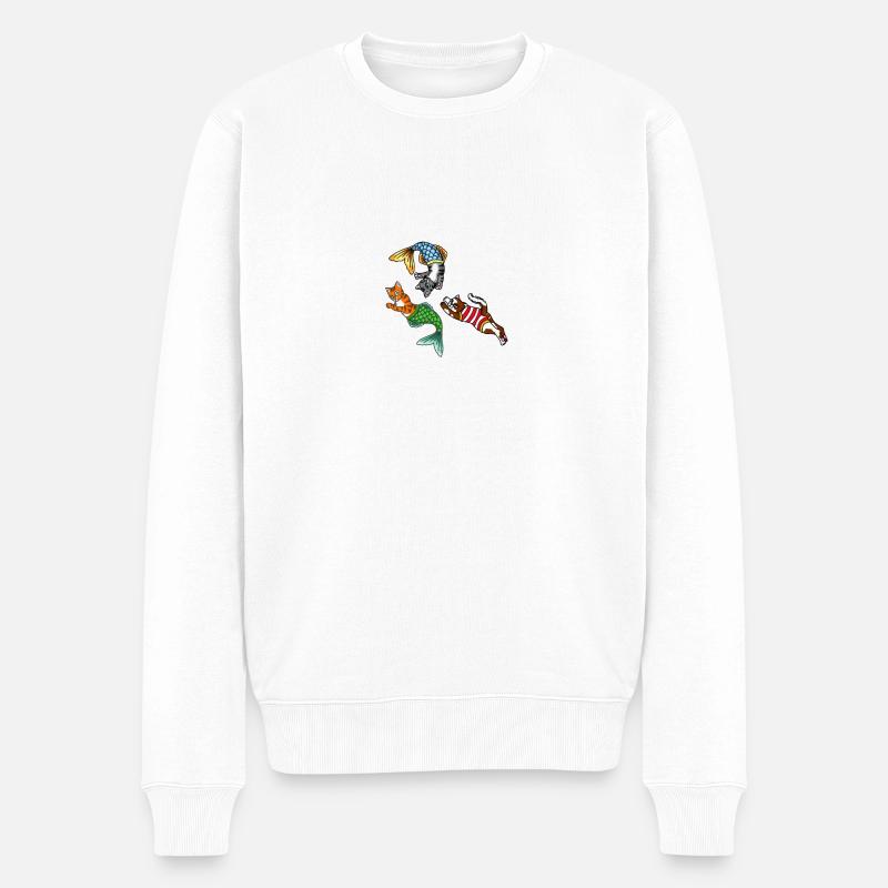 MerCat - Männer Premium Bio Pullover - Weiß