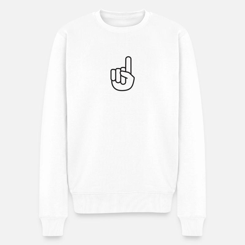 Un doigt. index - Pull Premium bio Homme - blanc