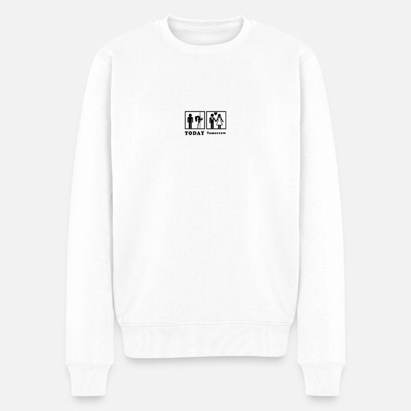 Heute Morgen - Männer Premium Bio Pullover - Weiß