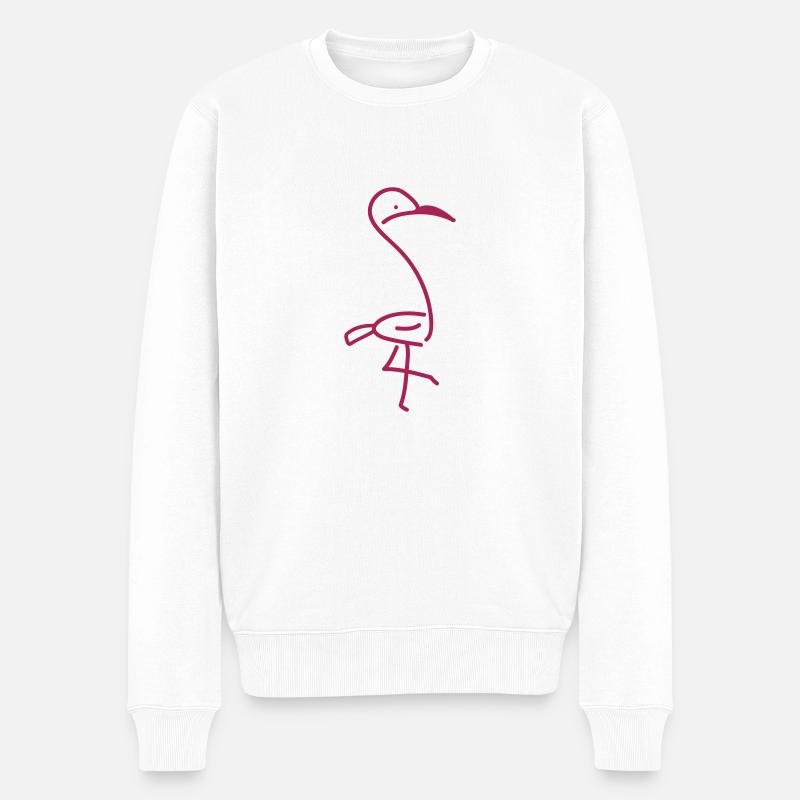 Flamingo - Line - Pull Premium bio Homme - blanc