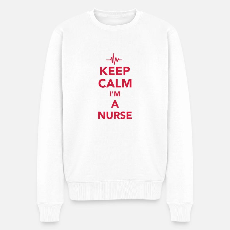Krankenschwester - Männer Premium Bio Pullover - Weiß