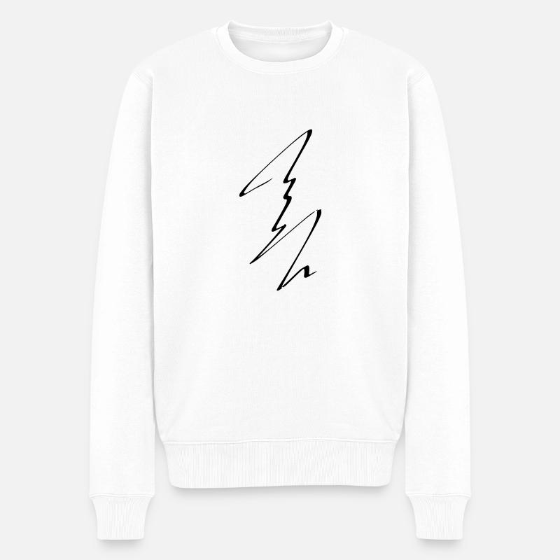 Lignes noires - Pull Premium bio Homme - blanc