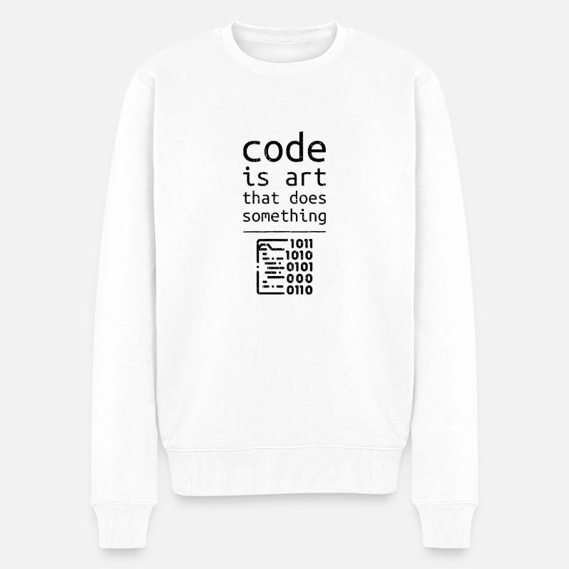 Code Coder Entwickler Programmierer Geschenk - Männer Premium Bio Pullover - Weiß