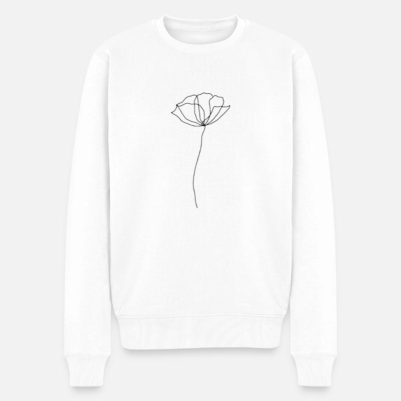 Klatschmohn - Männer Premium Bio Pullover - Weiß