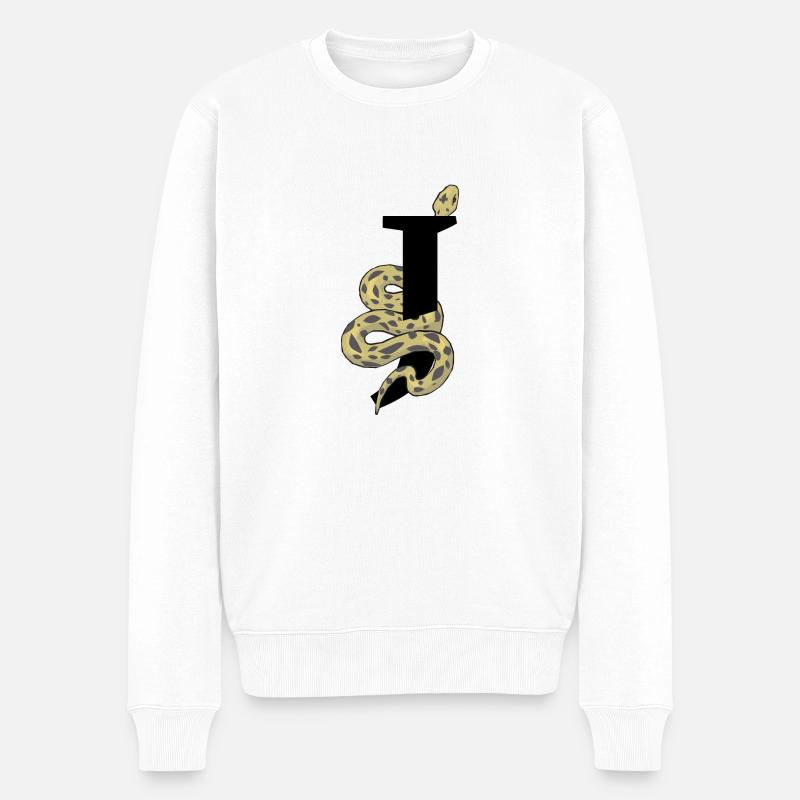 Lettre j serpent - Pull Premium bio Homme - blanc
