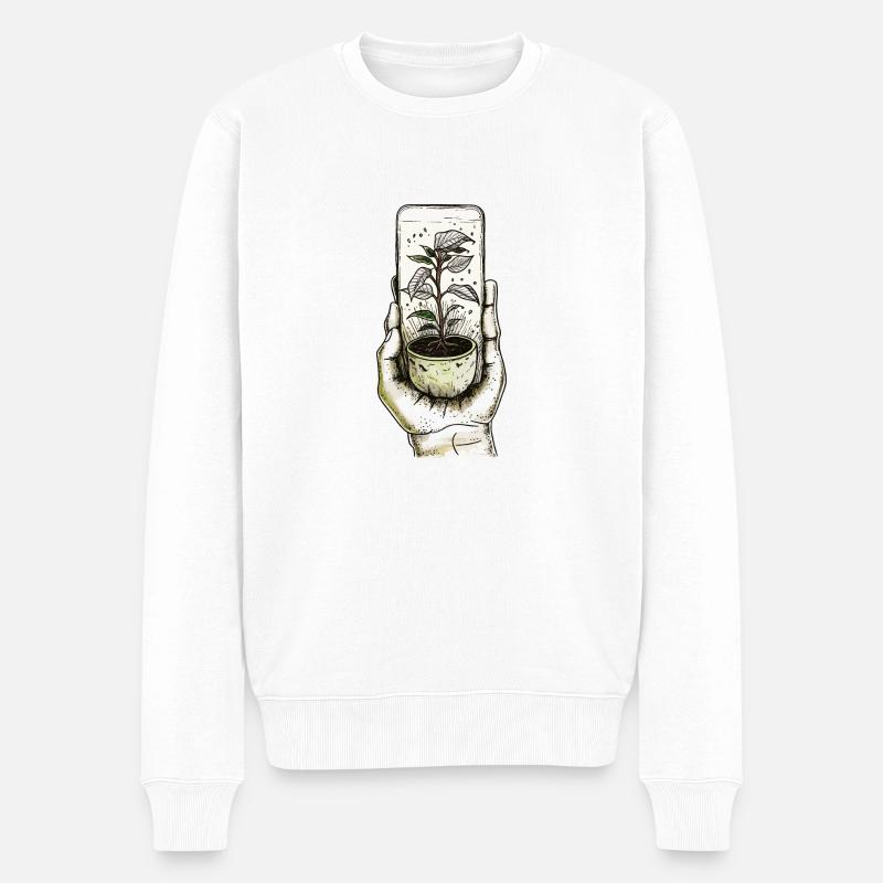 Planter plus de plantes - Pull Premium bio Homme - blanc