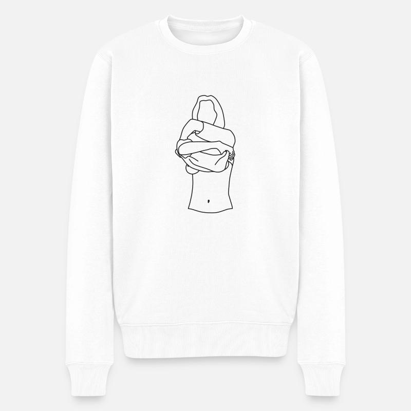 shirt 1 - Männer Premium Bio Pullover - Weiß